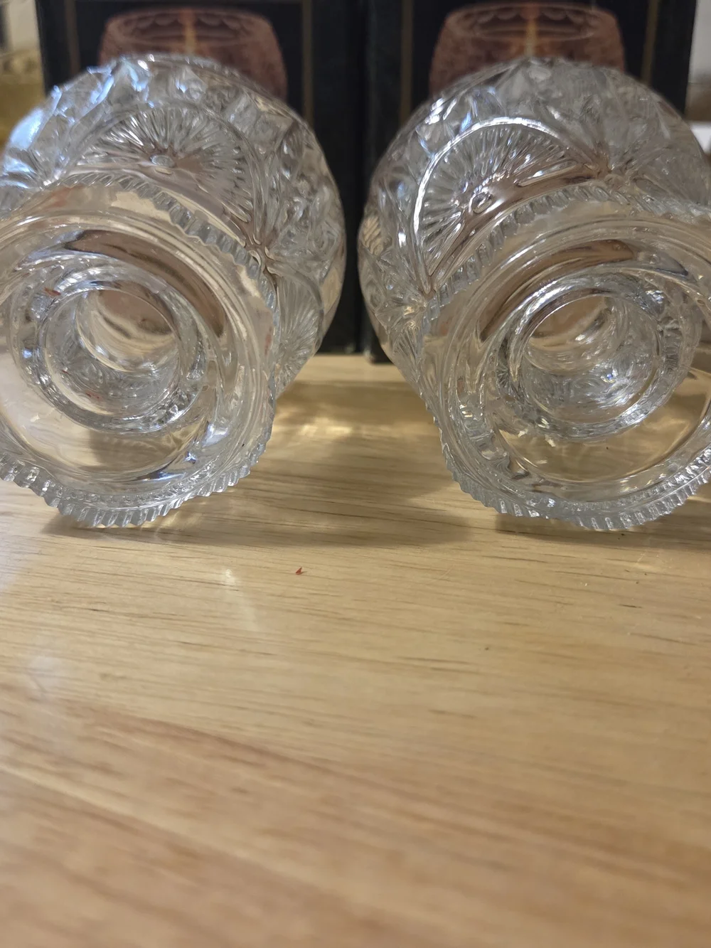 Crystal Clear Signatures Patterned Glass Votive/Taper Candle Holders - Set of 2